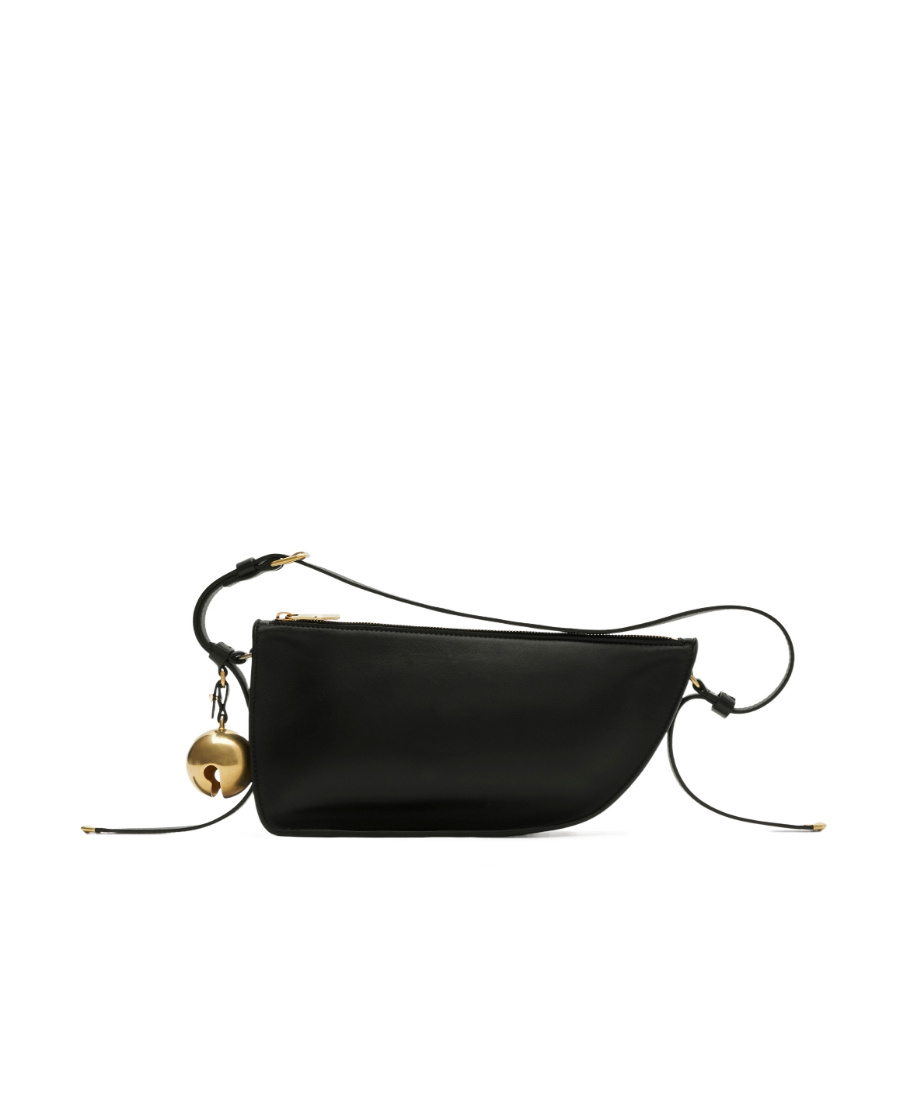 Burberry Charm-detail Leather Shoulder Bag In Black