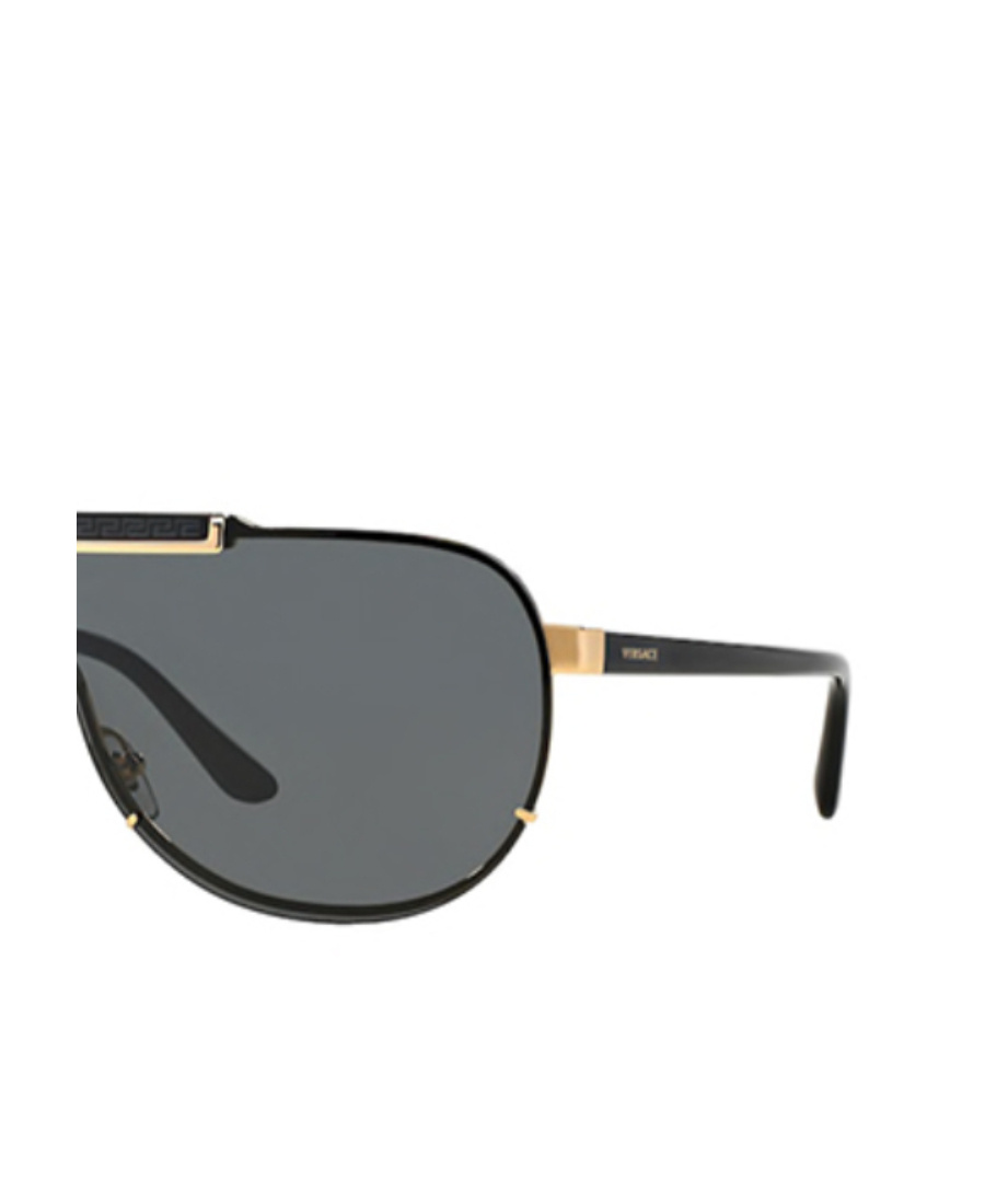Versace Black Pilot Sunglasses In Gray