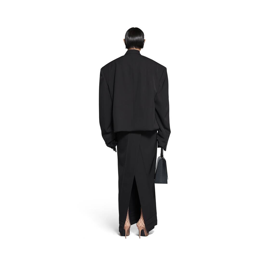 Balenciaga Double-breasted Cropped Blazer In Black