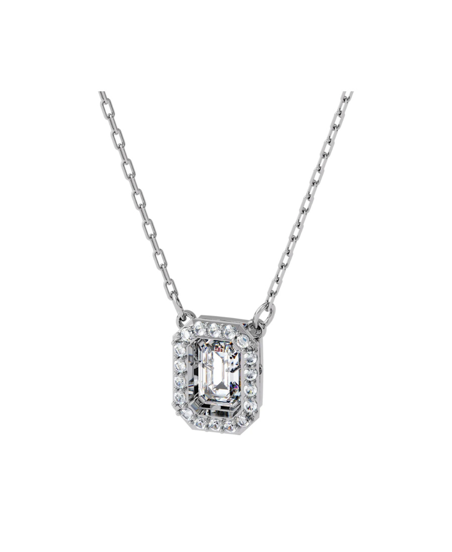 Swarovski Millenia Square  Embellished Necklace In White
