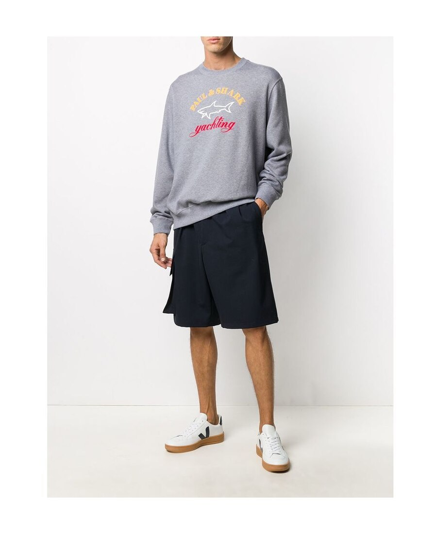 Paul & Shark Logo-print Sweatshirt In Gray