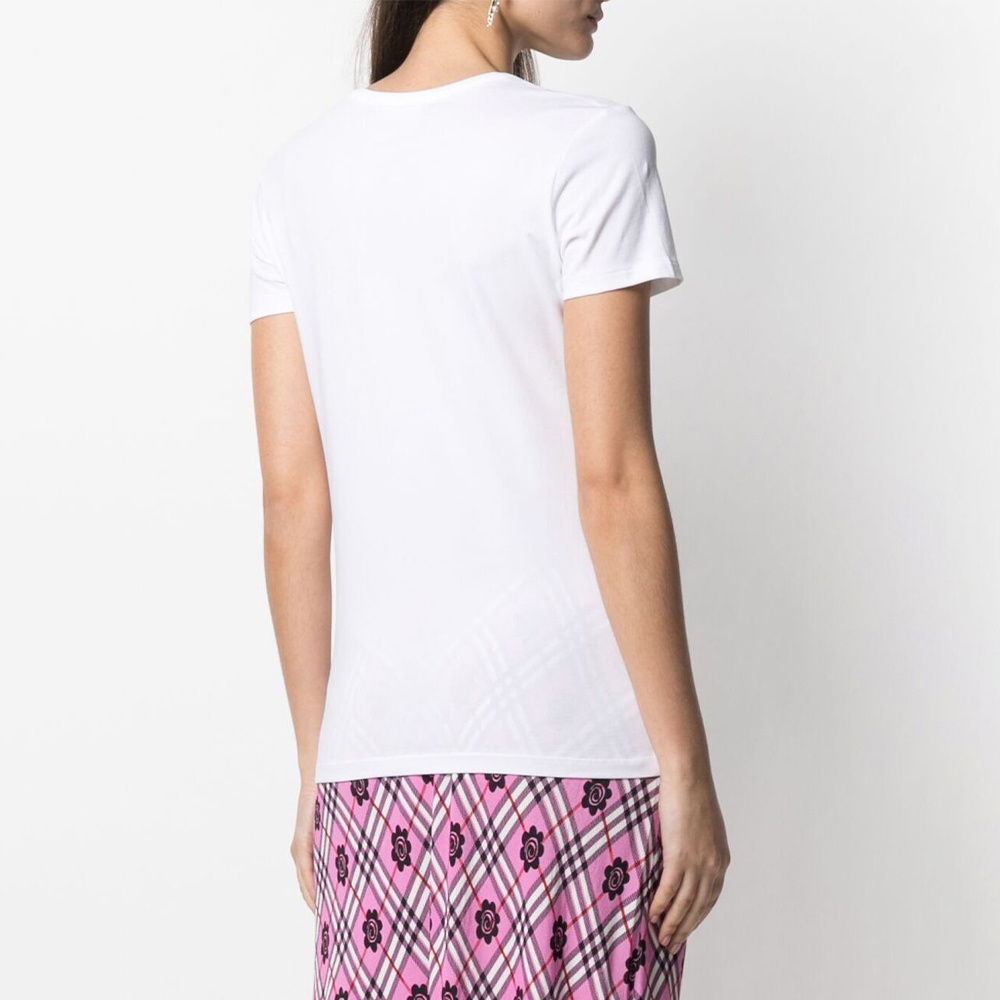Moschino T-shirt With Round Neck And Short Sleeves In White