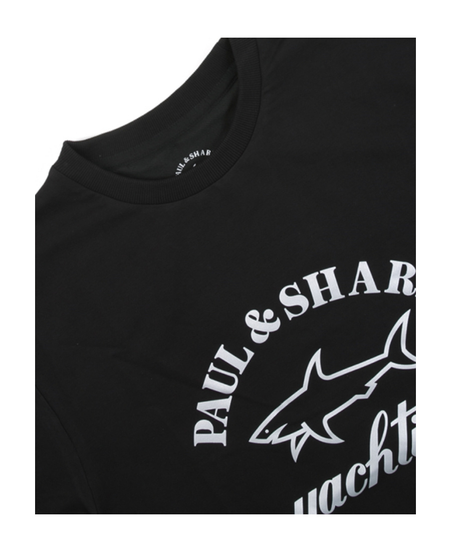 Shop Paul & Shark Round-necked Logo Sweater In Black
