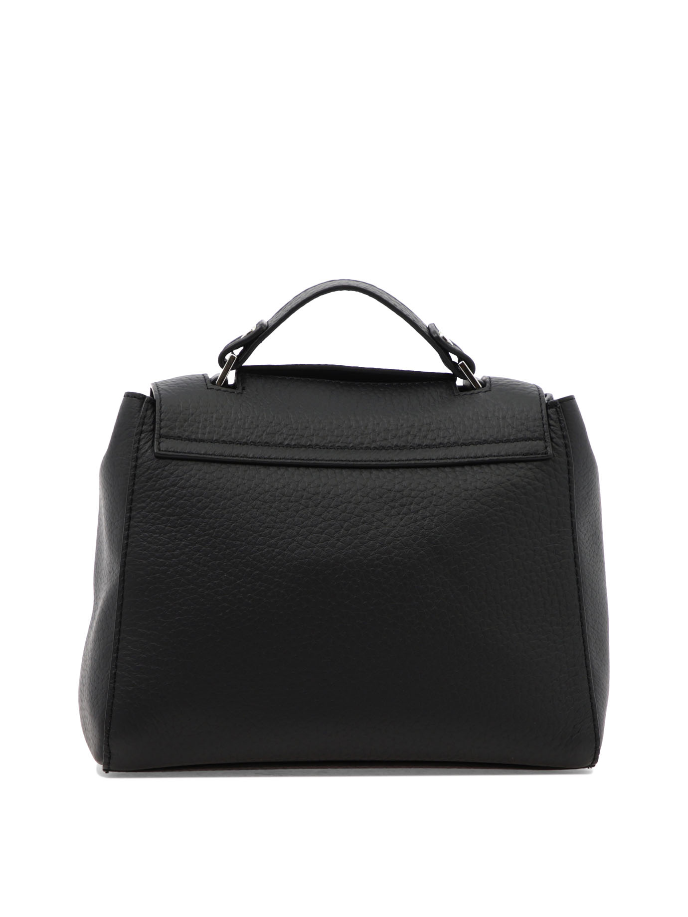 Orciani Logo Flip Shoulder Bag In Black