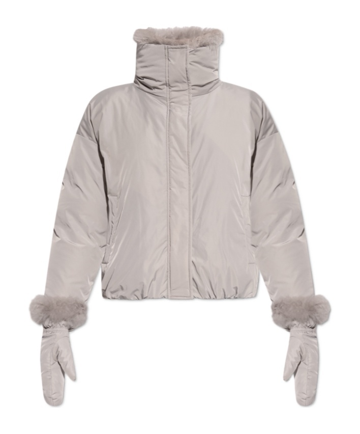 Yves Salomon Long-sleeved Down Jacket In Gray