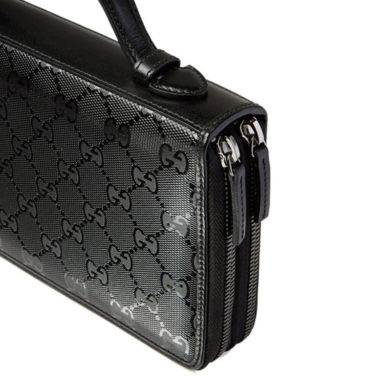 Gucci Double G Pattern Wallet In Black