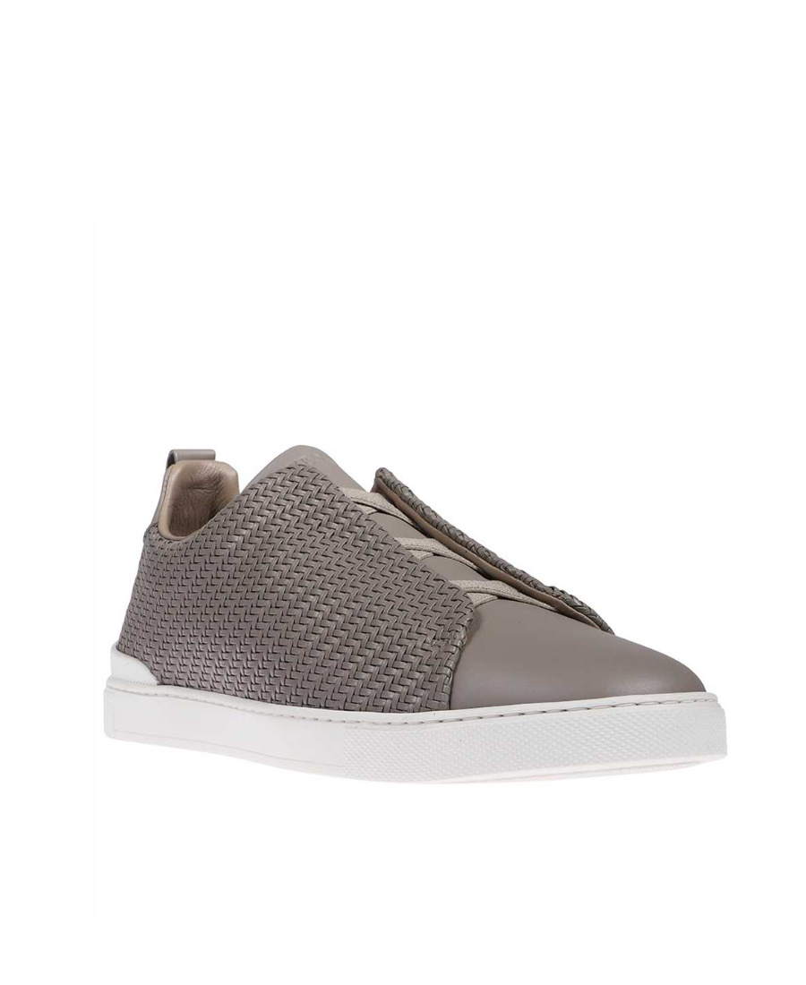Zegna Triple Stitch Sneakers In Gray
