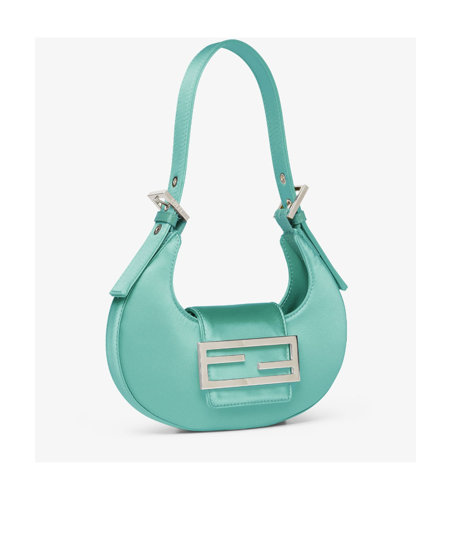 Fendi Mini Cookie Handbag In Satin In Green