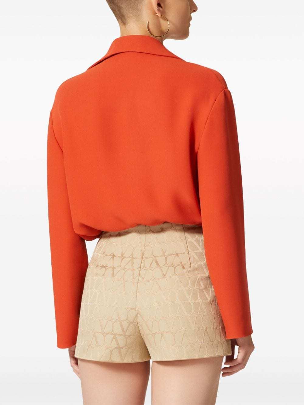 Valentino Vlogo Silk Blouse In Red