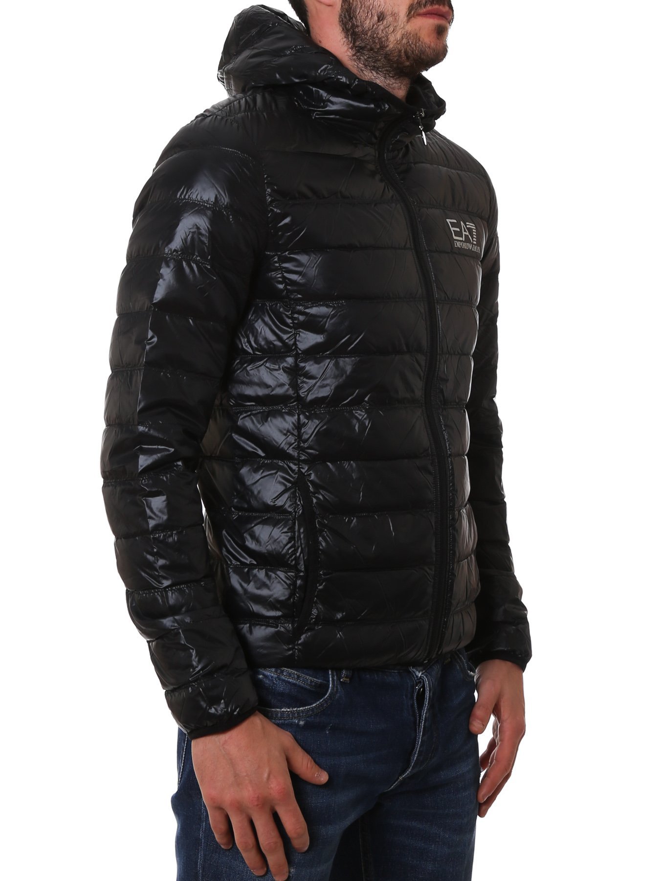 Ea7 Zip Up Jacket In Black