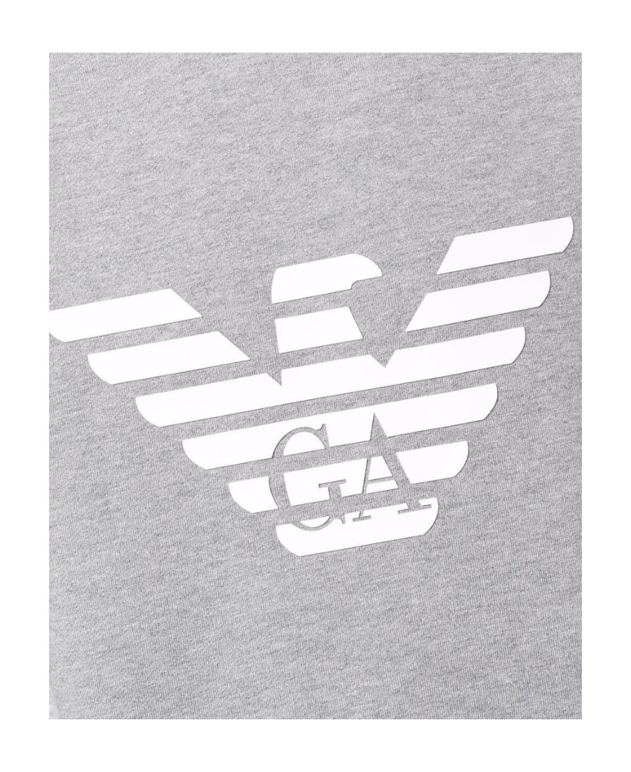 Emporio Armani Logo-print Crew Neck Sweatshirt In Gray
