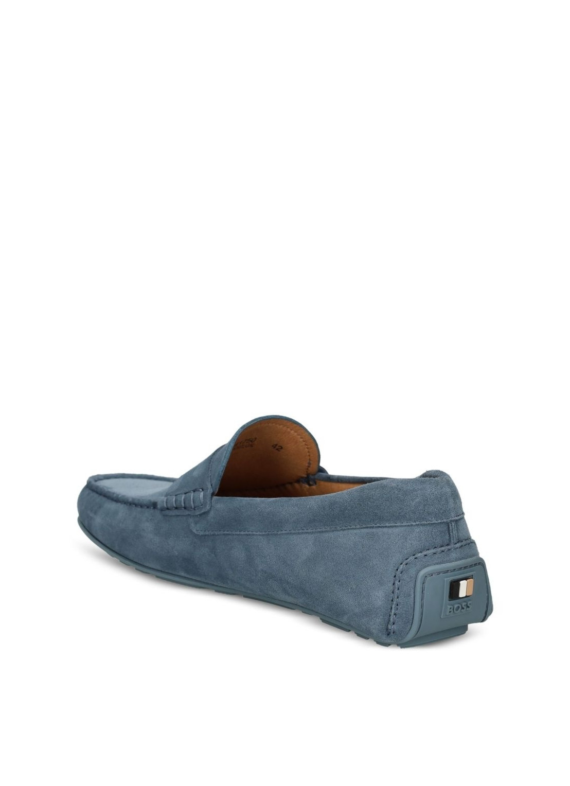 Hugo Boss Portuguese-crafted Moccasin Loafers In Suede With Penny Trim In Blue