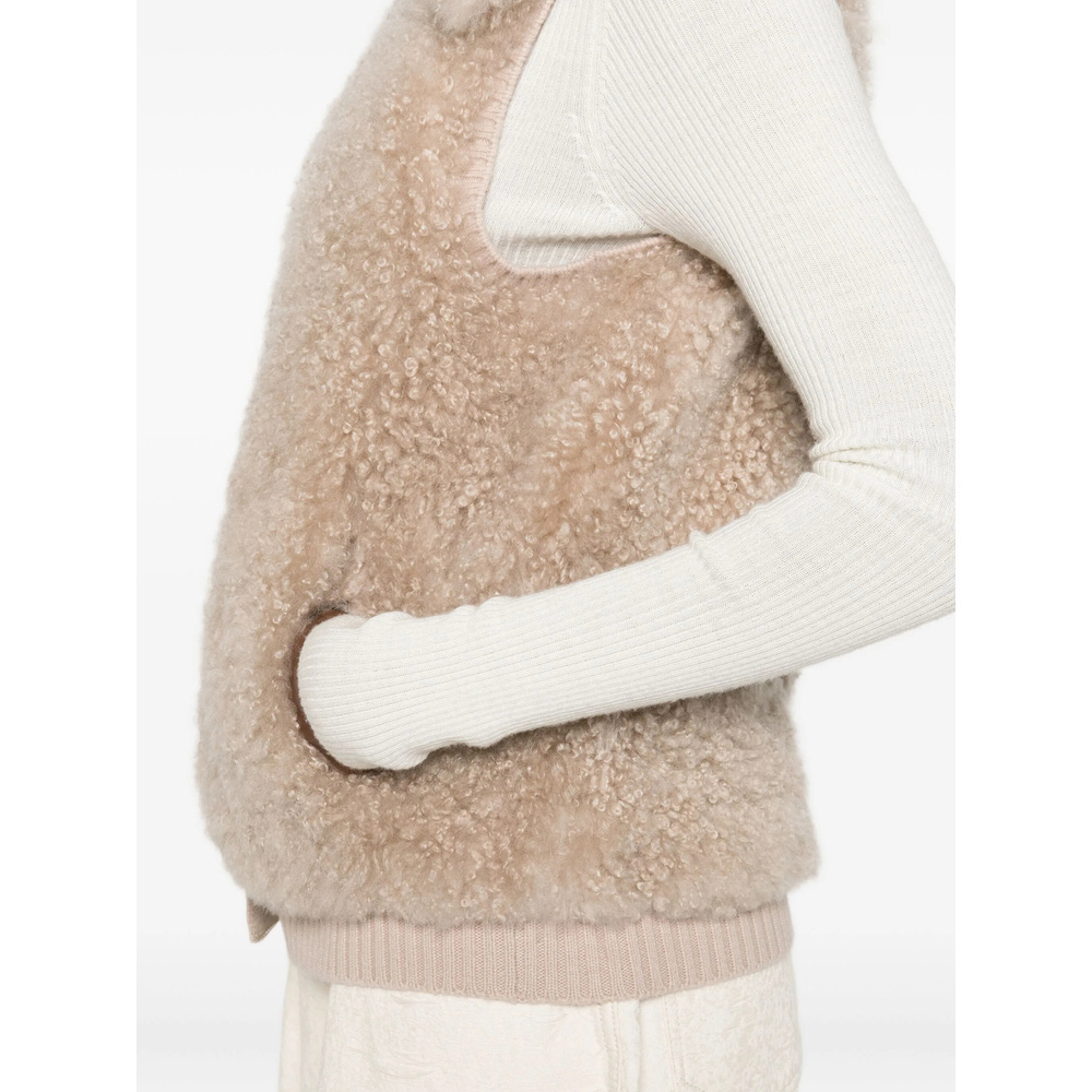 Yves Salomon Textured Gilet In Neutral