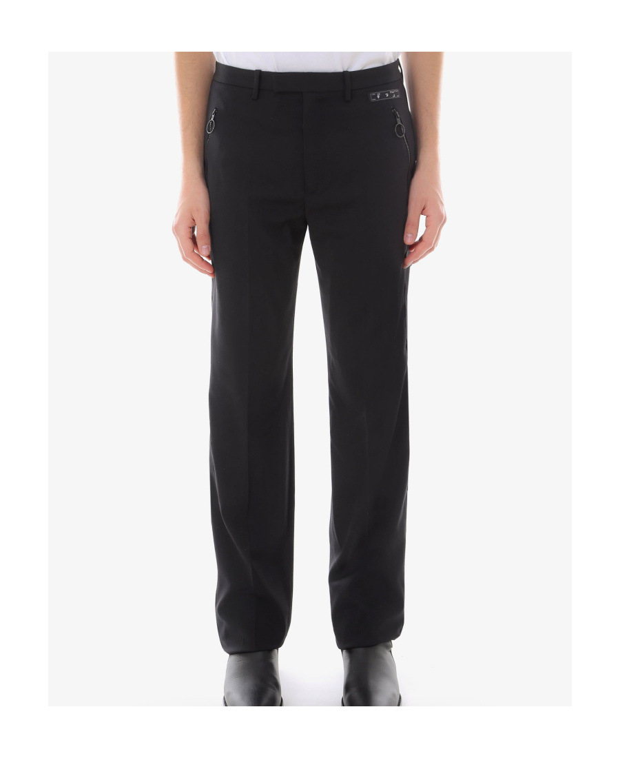Off-white Side-stripe Tuxedo Trousers In Black