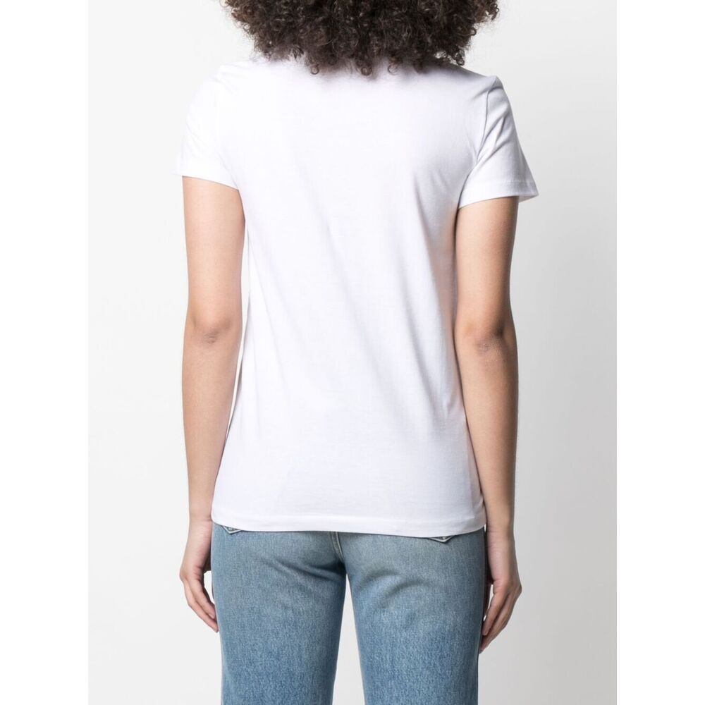 Max Mara Maxmara Humor Logo-print T-shirt In White Cotton Jersey In White