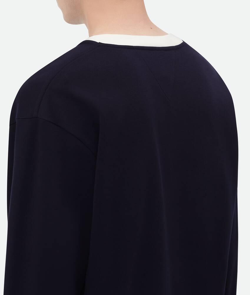 Bottega Veneta T-shirt With Round Neck And Long Sleeves In Black