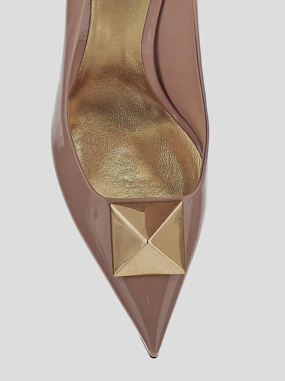 Shop Valentino Front Riveted High Heels In Brown