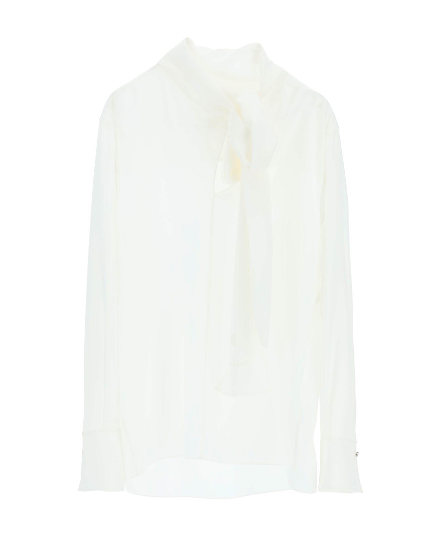 Givenchy Pussy-bow Silk Blouse In Off White