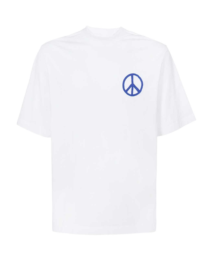 Marcelo Burlon County Of Milan County Peace Logo T-shirt In White