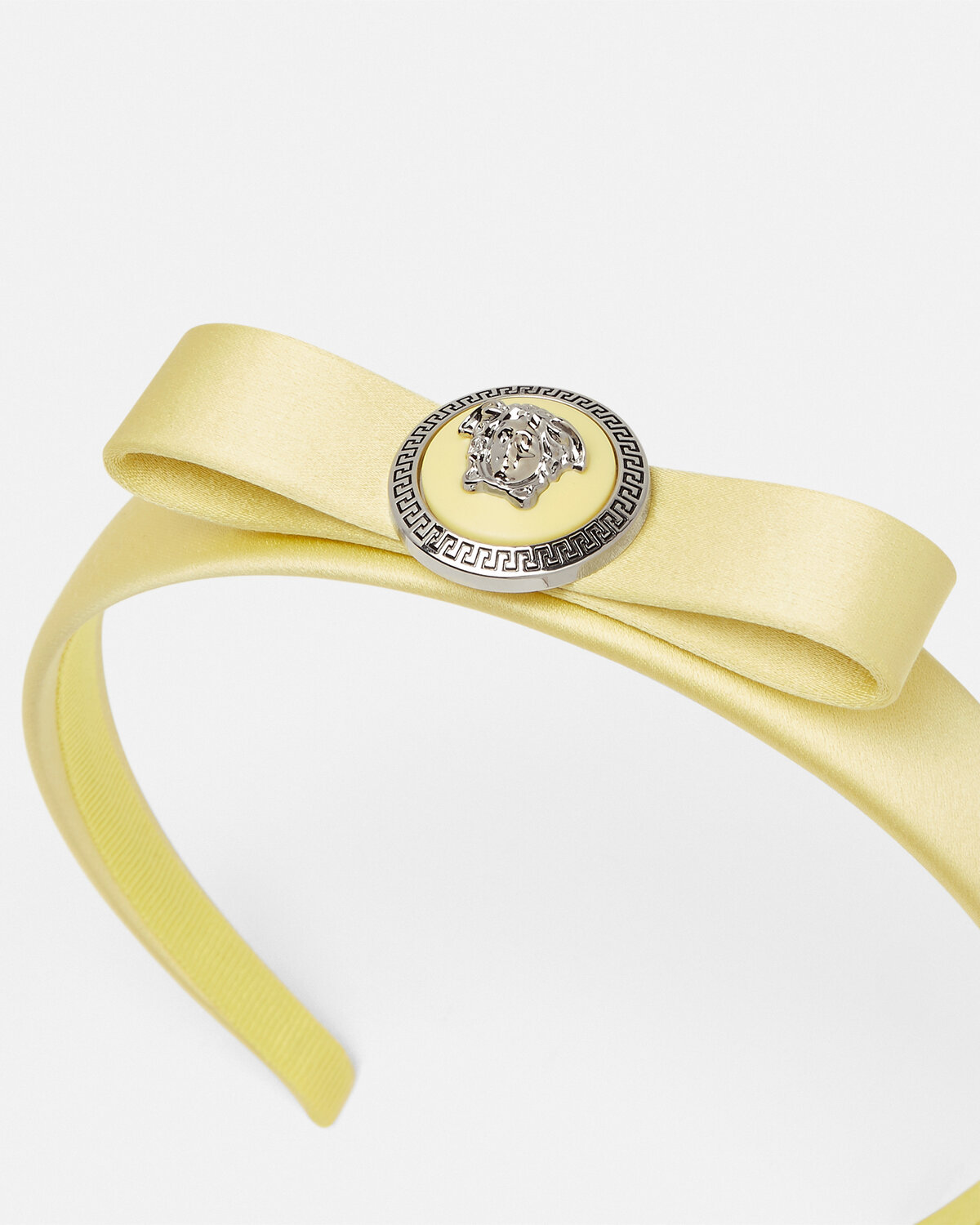 Versace Gianni Ribbon Headband In Yellow