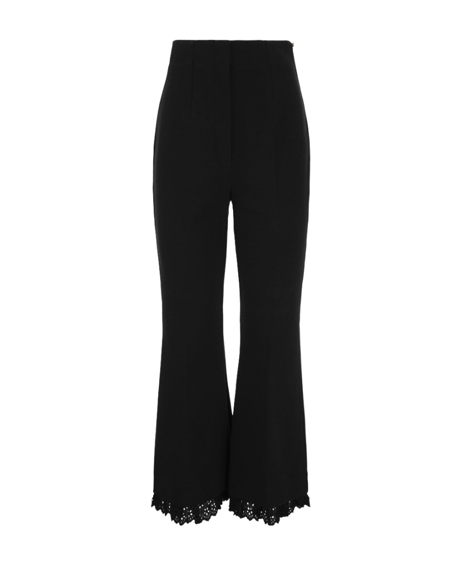 Sportmax Slim, Soft, Elastic Woven Cotton Blended Trousers In Black