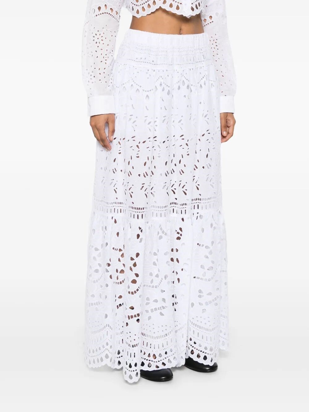 Ermanno Scervino Maxi Skirt With Intricate Cut-out Patterns