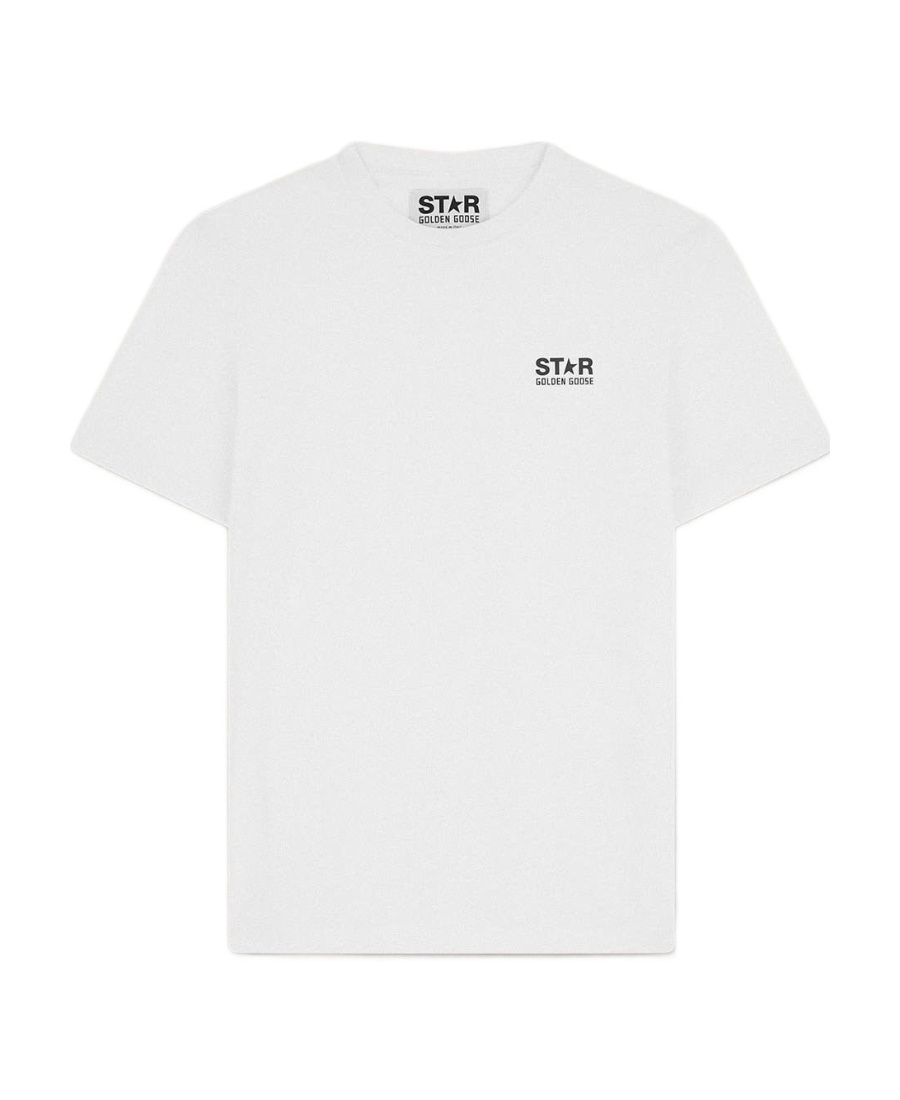 Golden Goose Logo Print Cotton T-shirt In White