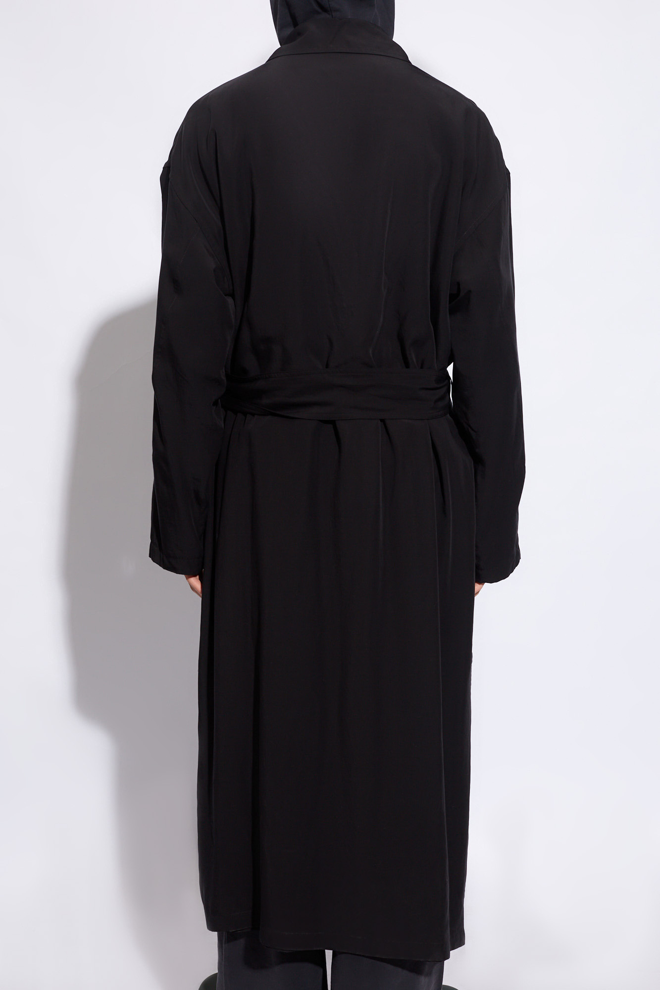 Balenciaga Trench Coat Belted 3/4 Sleeves In Black