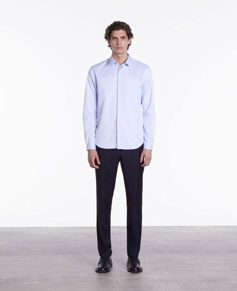 The Kooples Long-sleeved Shirt In Blue