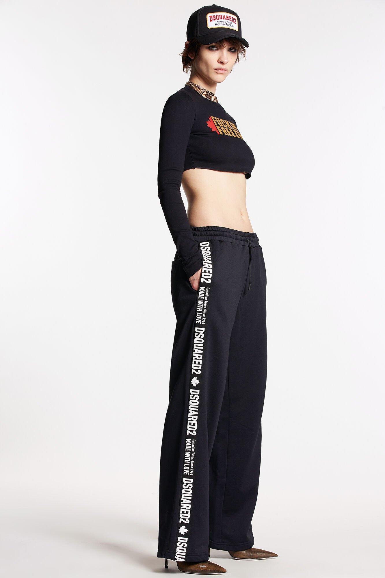Dsquared2 Logo-tape Cotton Track Pants In Black