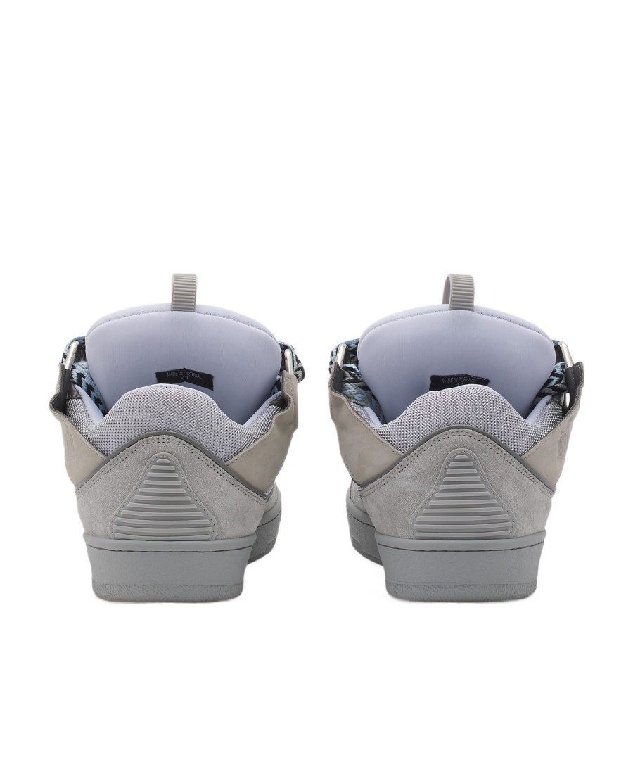 Lanvin Curb Chunky Leather Sneakers In Gray