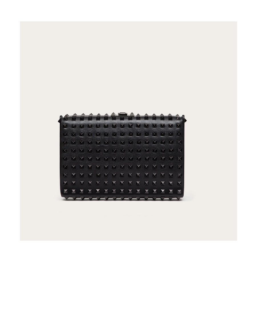 Valentino Rockstud Clutch Bag In Black