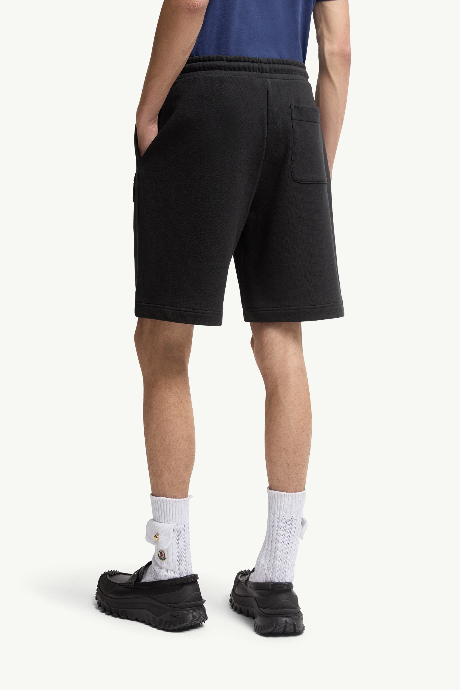 Moncler Embroidered-logo Track Shorts In Black