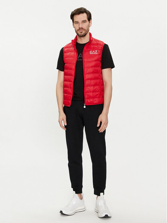 Ea7 Core Identity Puffer Gilet In Red