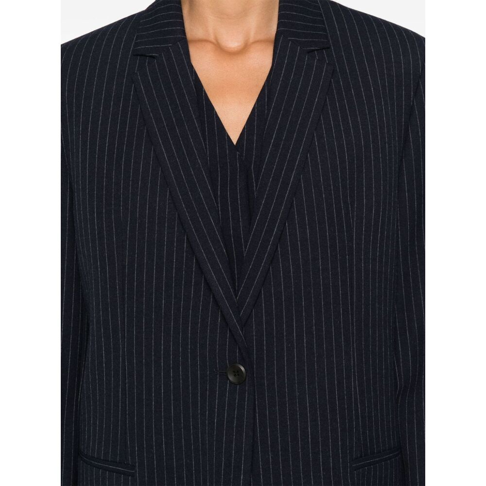 Calvin Klein Pinstripe Blazer In Black