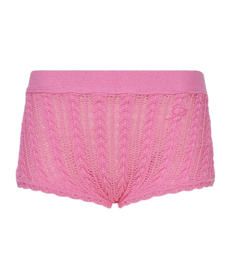 Blumarine Knitted Shorts In Pink
