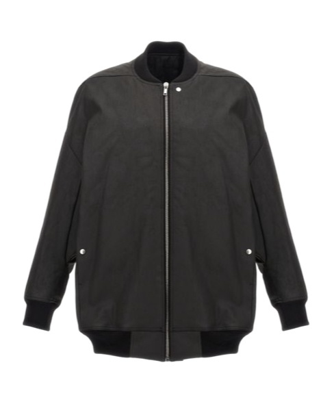 Rick Owens Classic Flight Leather Bomber Jacket In Black