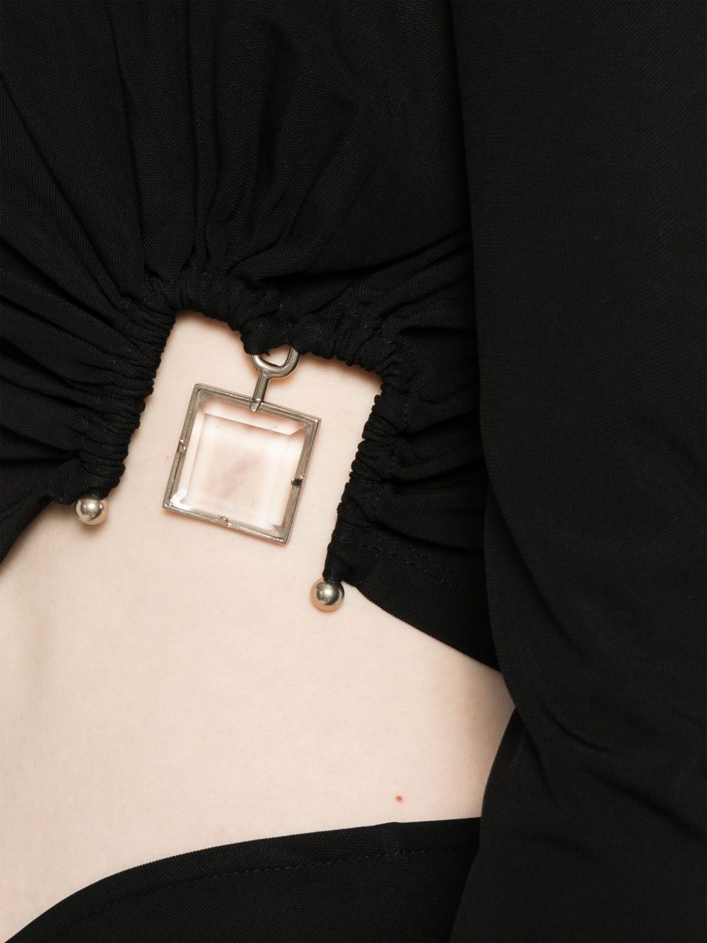 Christopher Esber Bezel-quartz Long-sleeve Top In Black