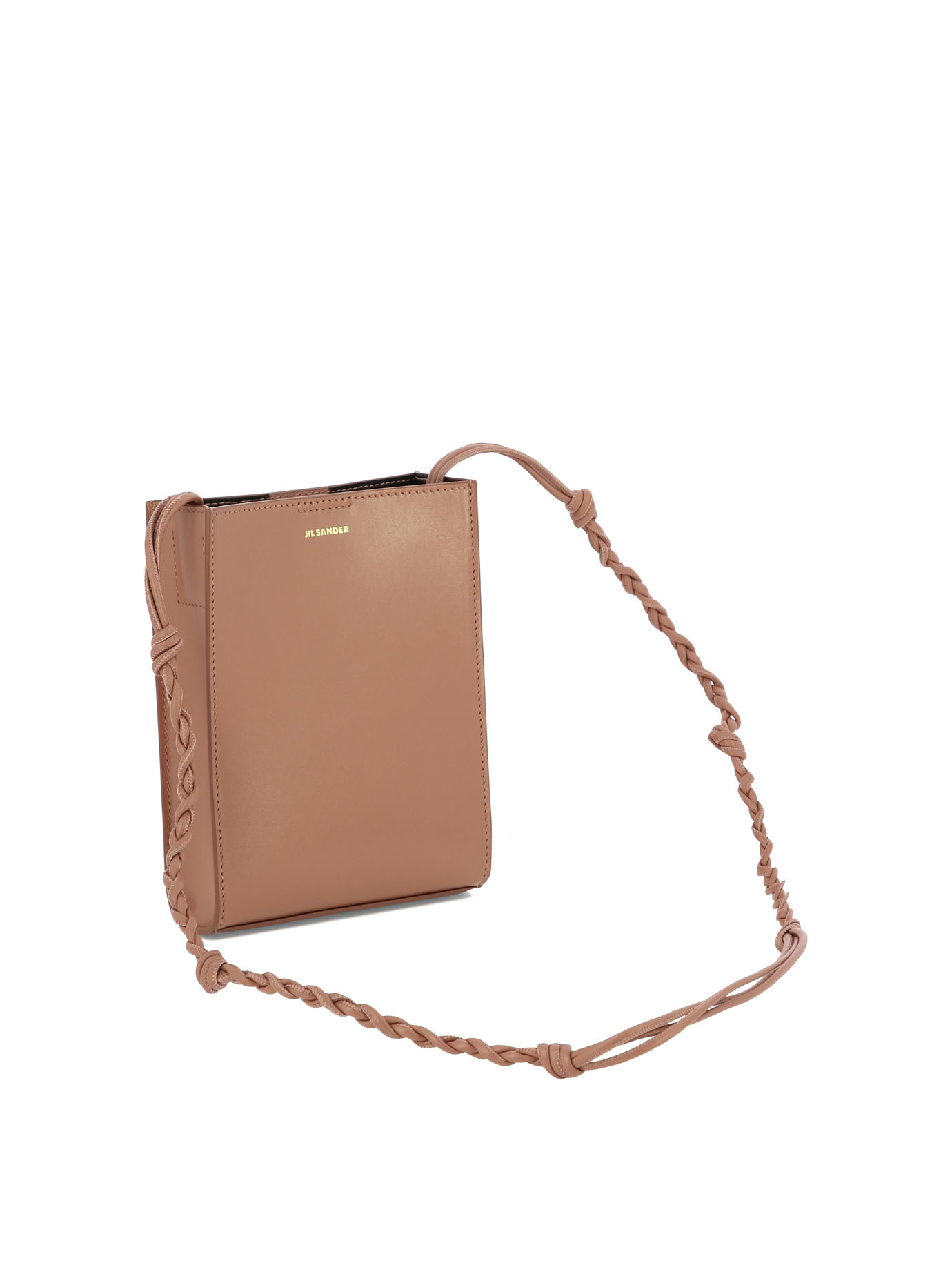 Jil Sander Small Tangle Leather Crossbody Bag In Pink
