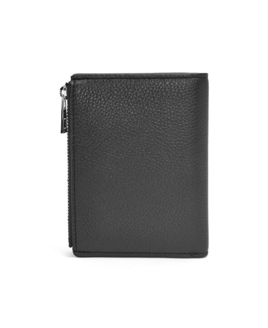 Loewe Compact Wallet In Soft Grained Calfskin In Black