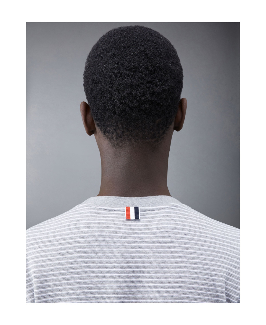 Thom Browne Pinstripe Pattern Cotton T-shirt In White