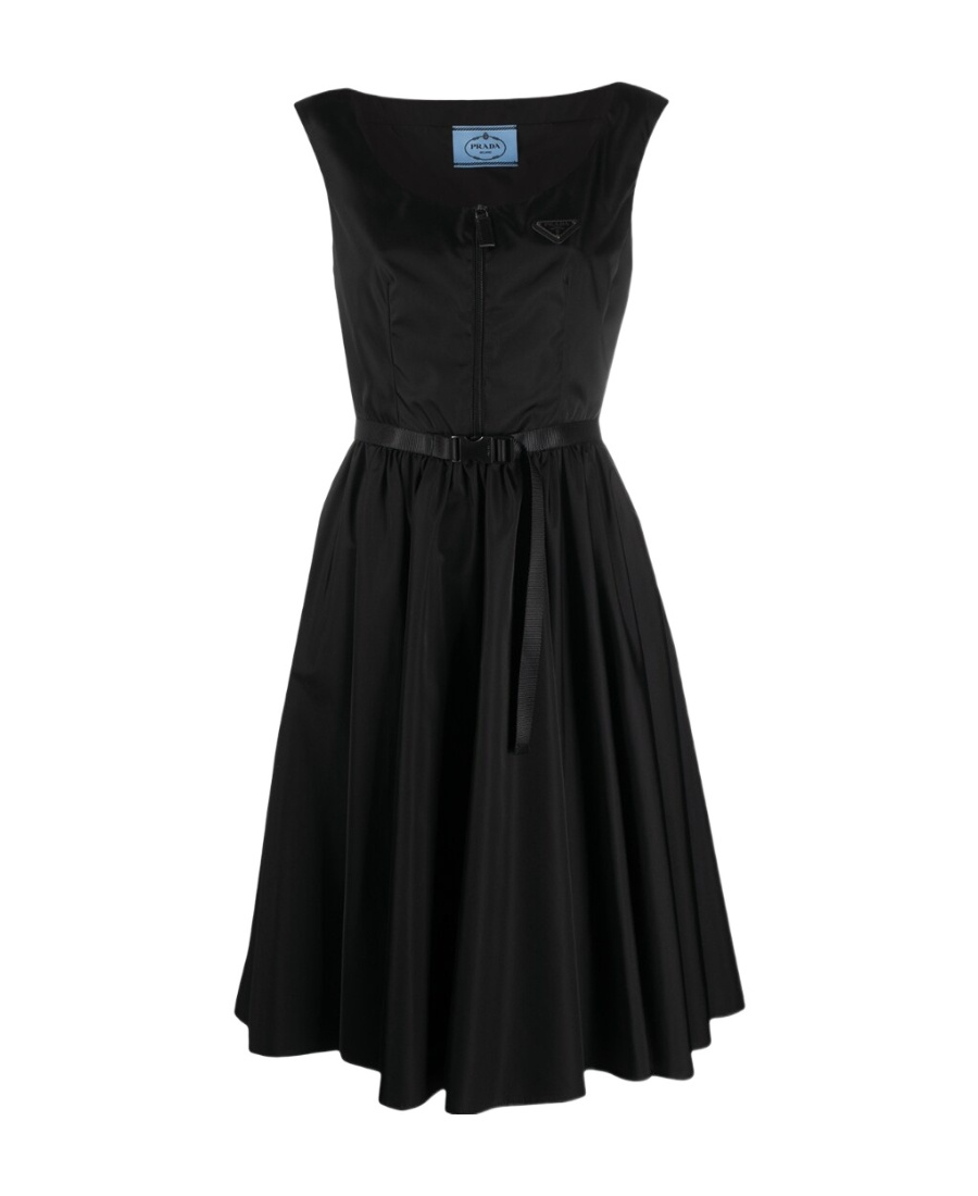 Prada Round-neck Dress In Black
