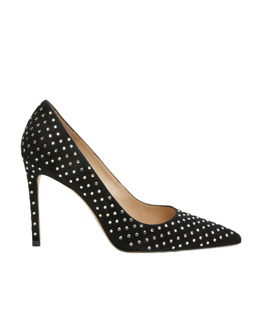 Stuart Weitzman Crystal-embellished Pointed-toe Pumps