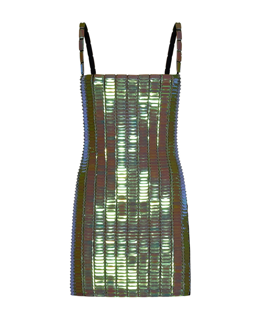 Attico Rue Sequin-embellishment Mini Dress In Brown