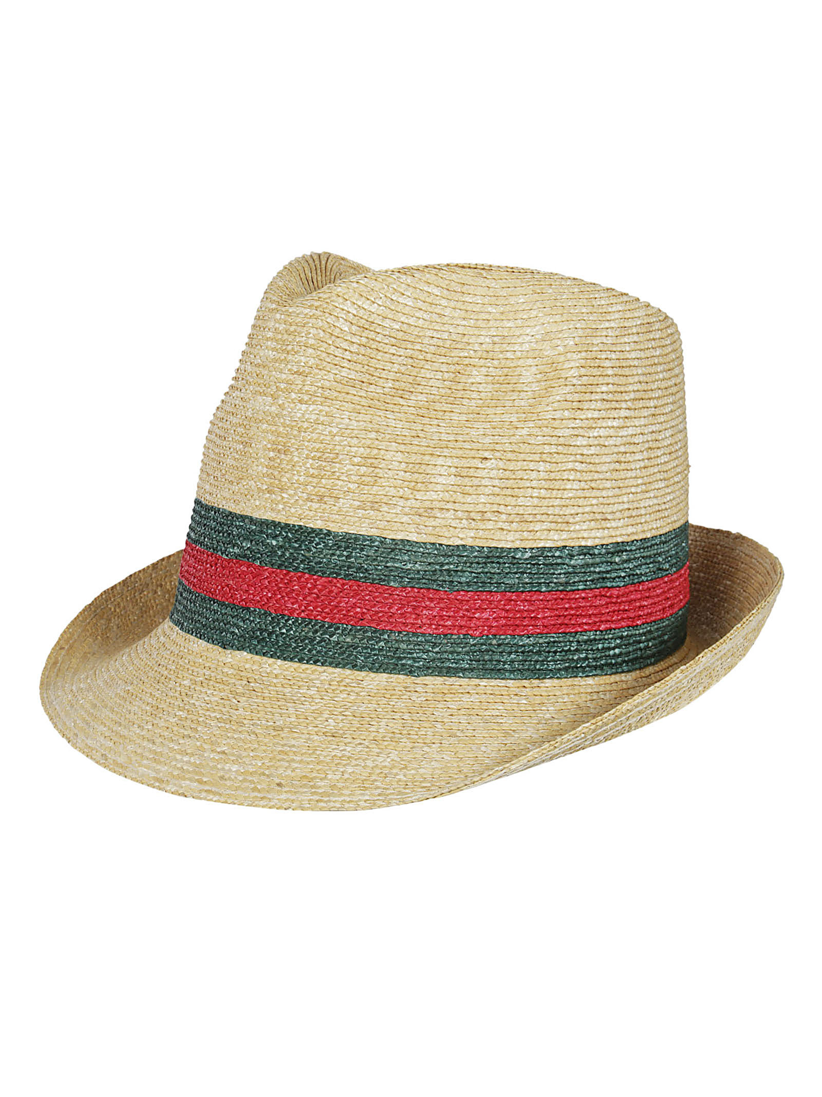 GUCCI WOVEN STRAW FEDORA HAT 