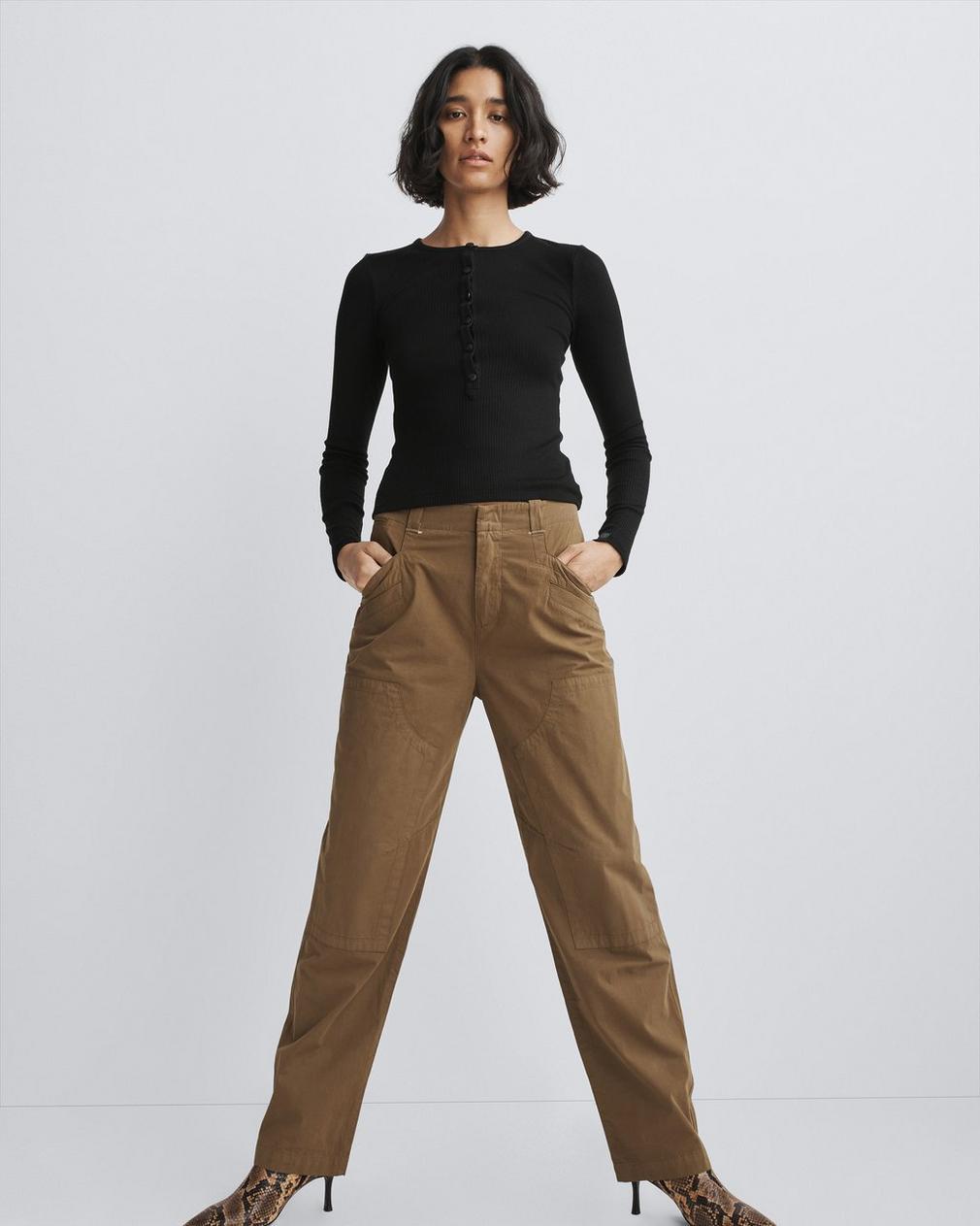 Shop Rag & Bone Malia Overalls Casual Pants In Brown