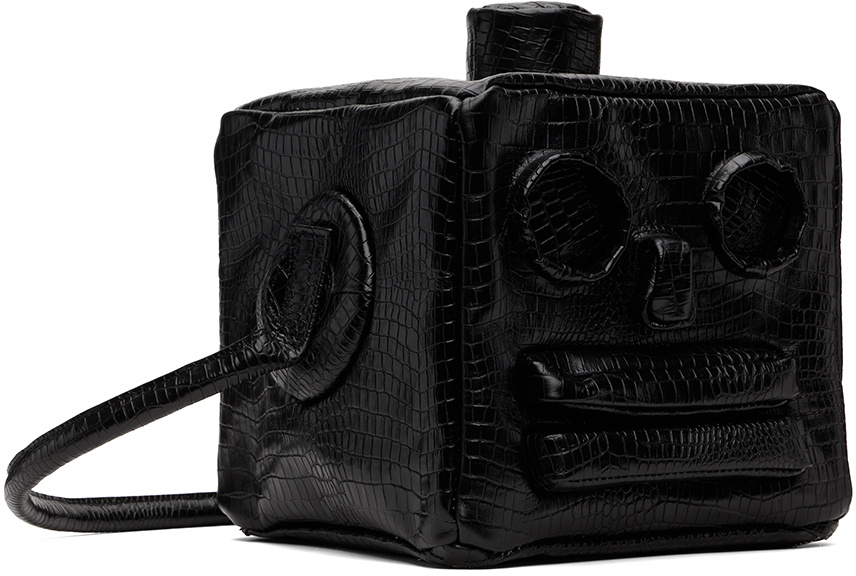 Doublet Small Robot Head Shoulder Bag In Black
