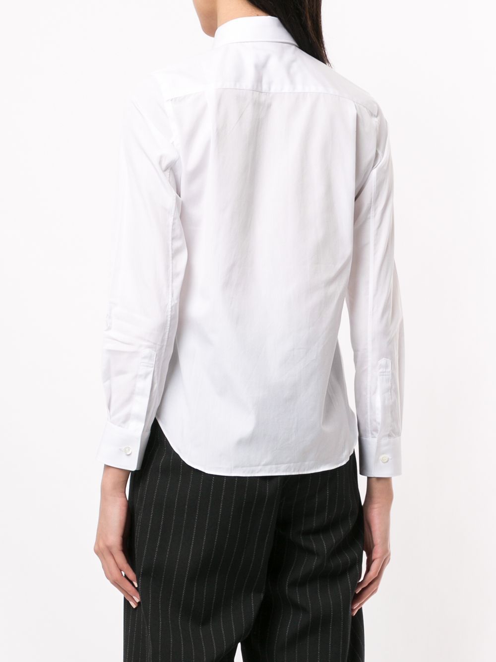 Comme Des Garçons Play Logo Embroidered Plain Shirt In White