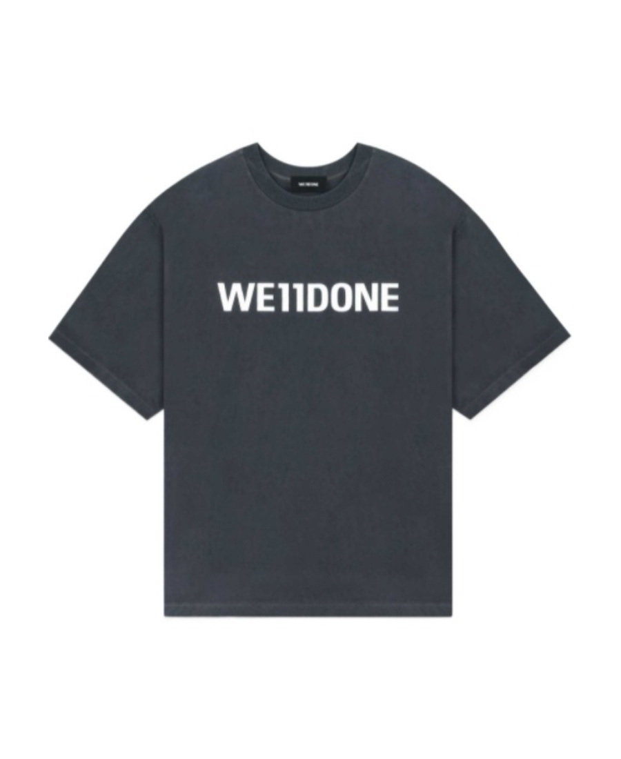 We11 Done Black Large Basic Logo T-shirt In Black