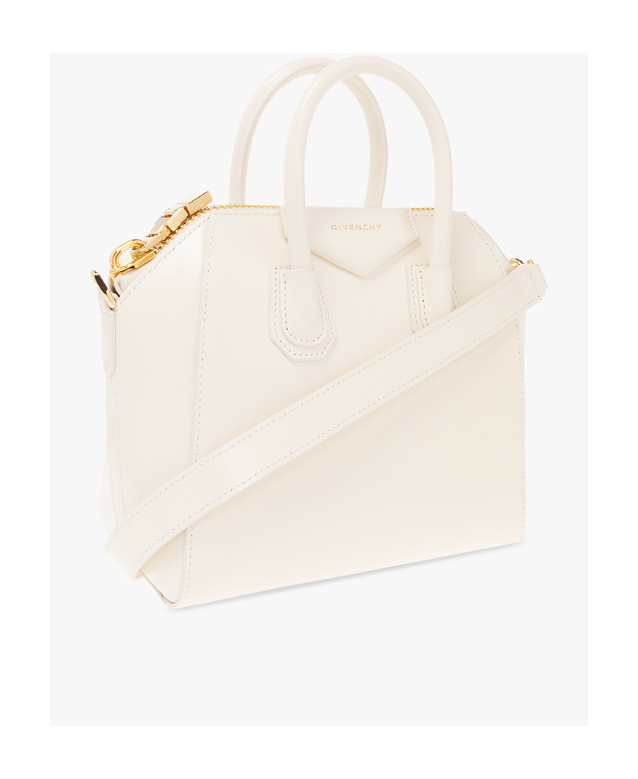 Givenchy Mini Antigona Bag In Box Leather In White
